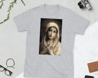 聖母マリア絵画半袖ユニセックスTシャツ - Etsy 日本