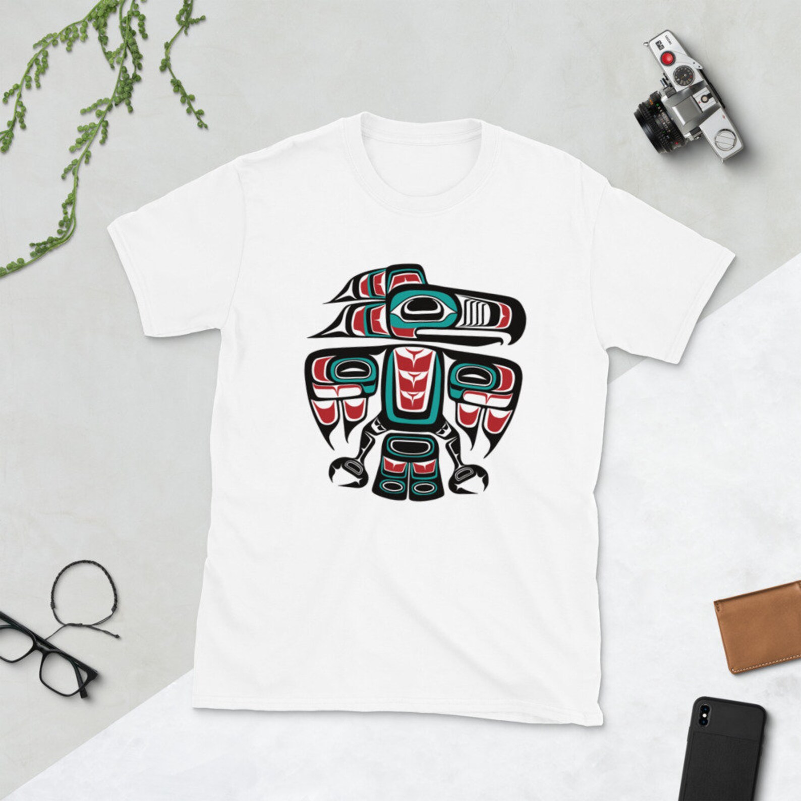 Northwest Pacific Haida Tlingit Native Raven Totem Art Short-sleeve ...