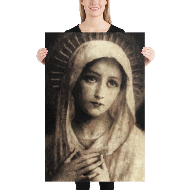 Catholic Holy Virgin Mary Maria Painting Print Poster Etsy
