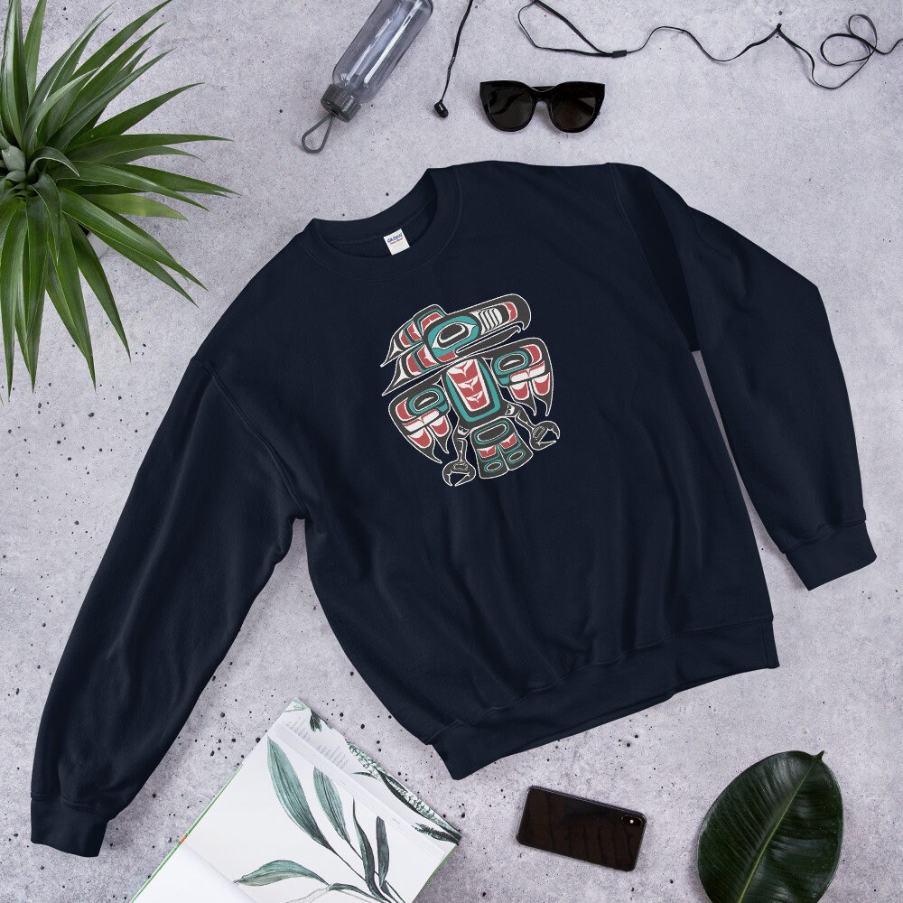 Northwest Pacific Haida Tlingit Native Raven Totem Unisex Sweatshirt - Etsy