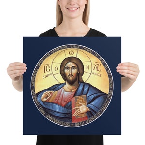 Jesus Christ Pantocrator Orthodox Icon Poster