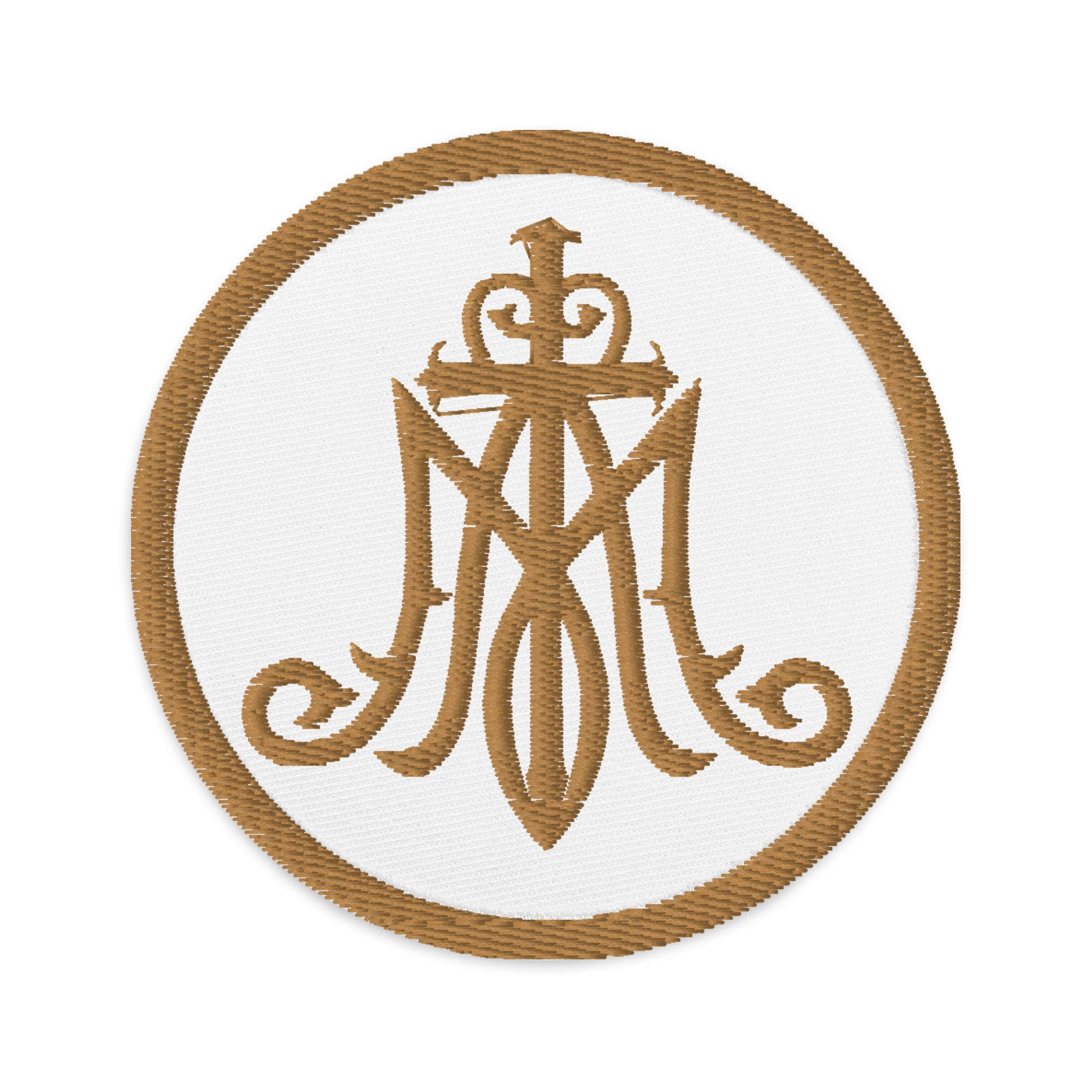Virgin Mary Monogram Auspice Maria Catholic Embroidered