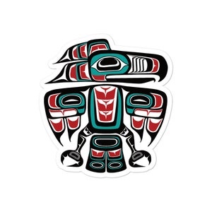 Northwest Pacific Haida Tlingit Native Raven Totem Art Sticker