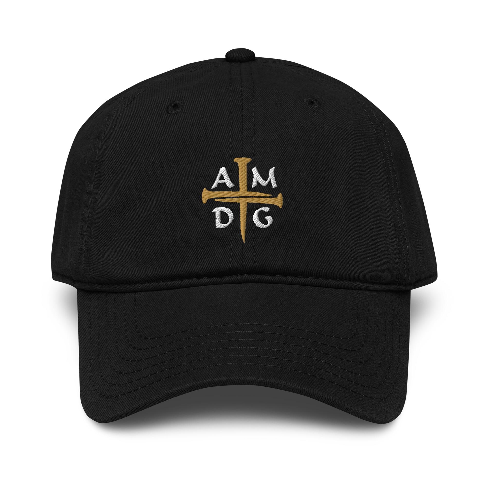 AMDG Baseball Cap | Three Nails Cross, Garment Washed Cotton - Etsy