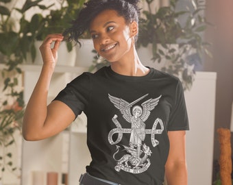 St Michael Archangel Angel Catholic Patron Saint Defend us Short-Sleeve Unisex T-Shirt