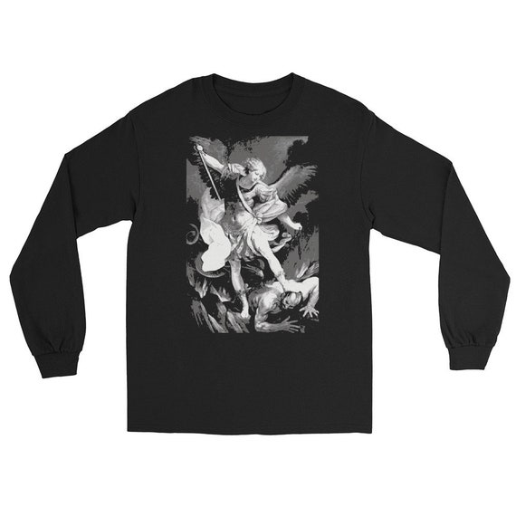 St Michael the Archangel Patron Saint Catholic Men's Long Sleeve