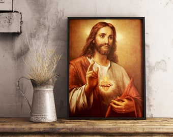 Jesus Most Sacred Heart by La Fuente Catholic Poster