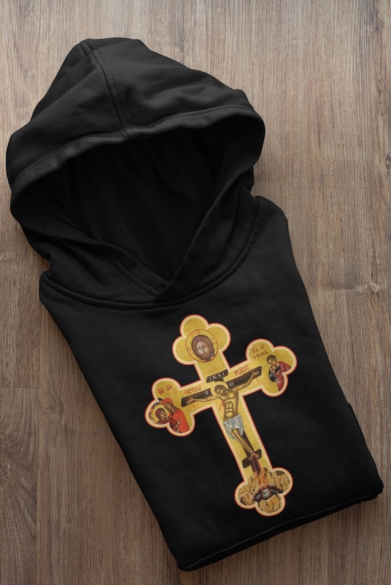 Greek Russian Orthodox Cross Icon Unisex Hoodie Etsy