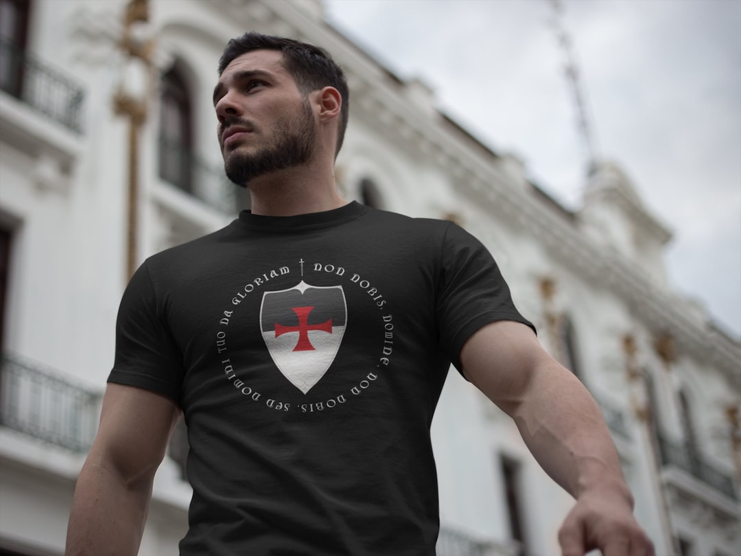 Knights Templar Crusader Motto and Cross Non Nobis Domine Short
