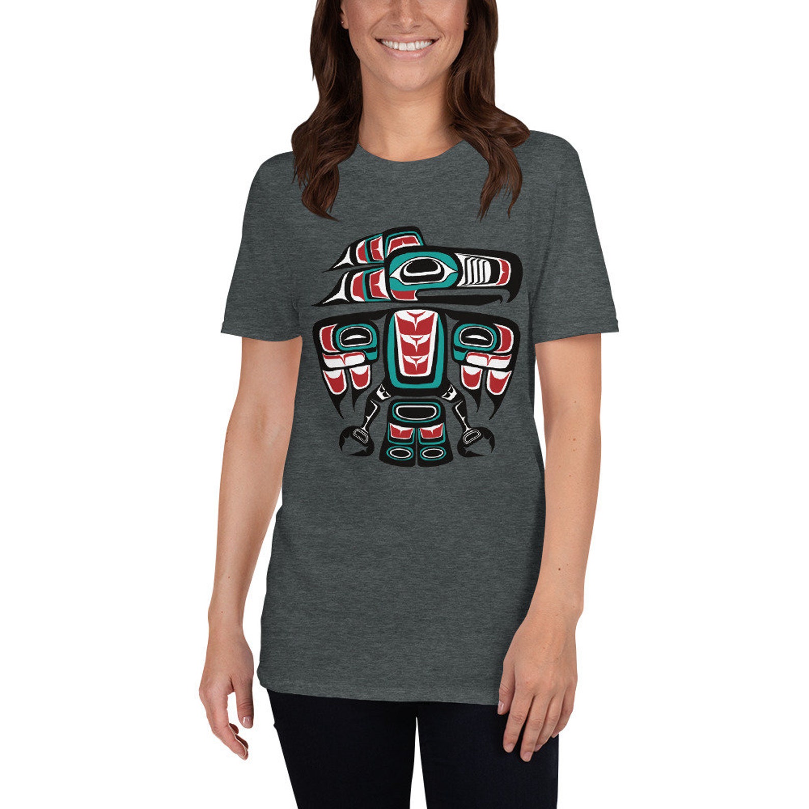 Northwest Pacific Haida Tlingit Native Raven Totem Art Short-sleeve ...