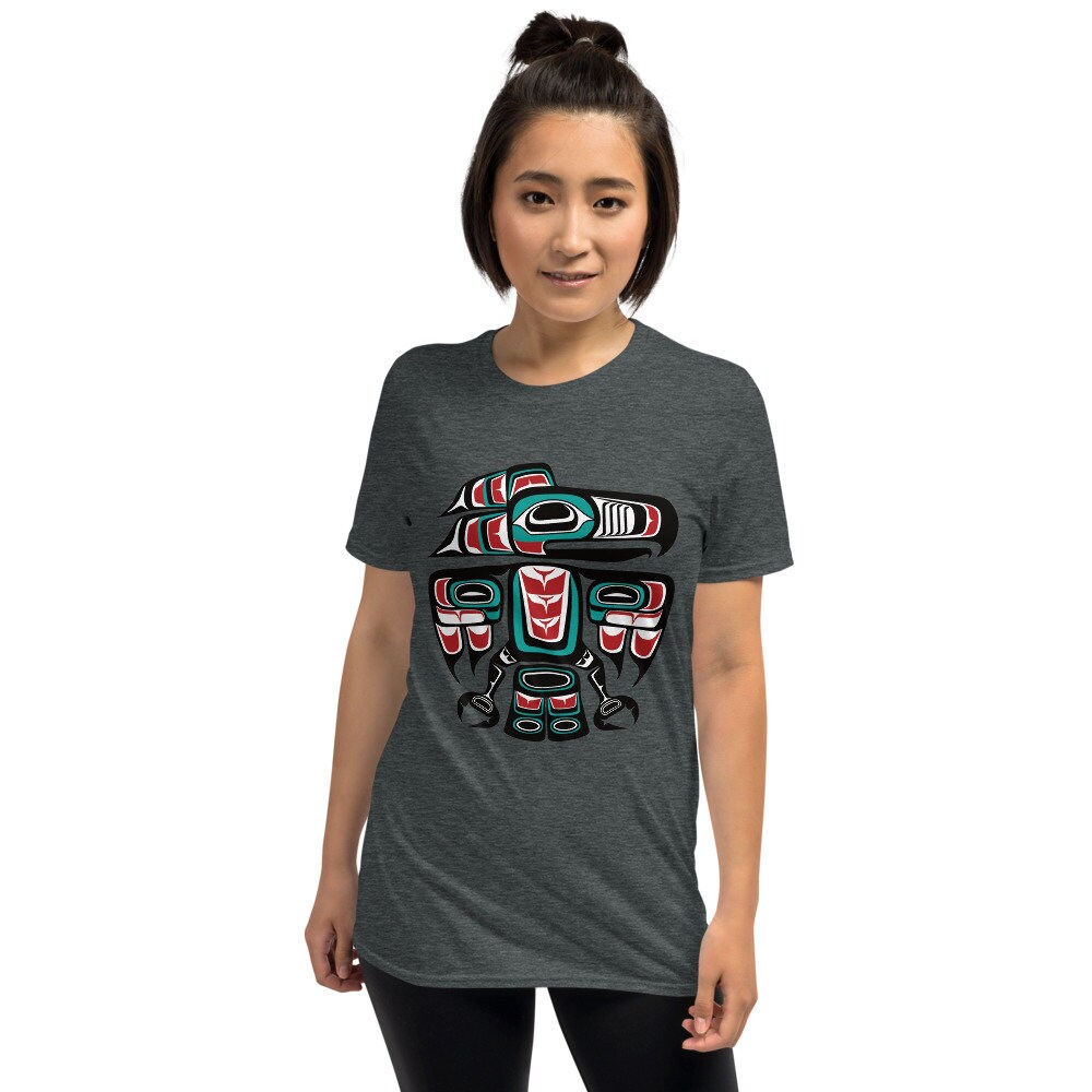 Northwest Pacific Haida Tlingit Native Raven Totem Art Short-sleeve ...