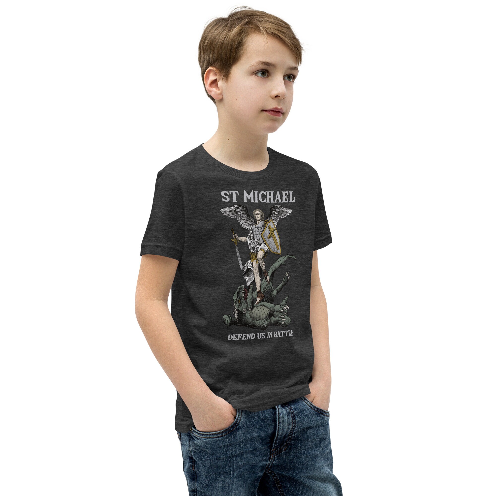 Saint Michael the Archangel Defend Us in Battle Youth Short Sleeve 