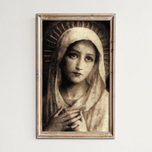 Catholic Holy Virgin Mary Maria Painting Print Poster