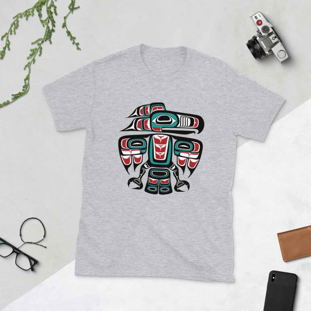 Northwest Pacific Haida Tlingit Native Raven Totem Art Short-sleeve ...