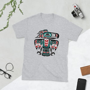 Northwest Pacific Haida Tlingit Native Raven Totem Art Short-Sleeve Unisex T-Shirt