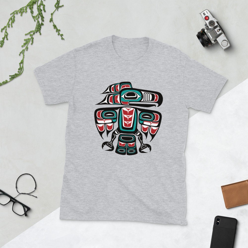 Northwest Pacific Haida Tlingit Native Raven Totem Art Short-sleeve ...
