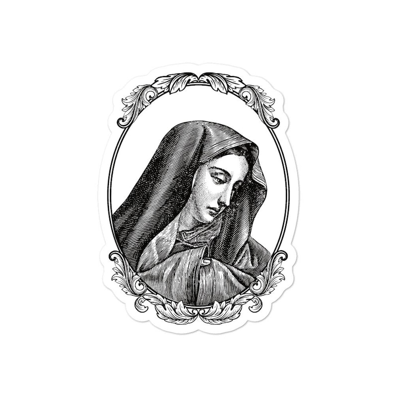 Virgin Mary Maria Portrait Catholic Stickers - Etsy