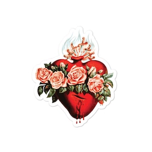 Onbevlekt Hart van de Maagd Maria Vintage Katholieke Stickers