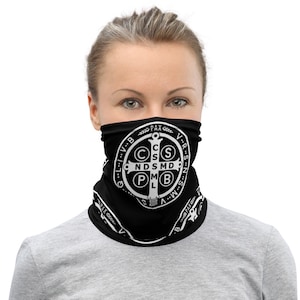 St Benedict Medal Catholic Saint Face Mask Neck Gaiter