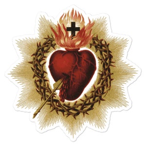 Sacred Heart of Jesus Christ Catholic Christians Stickers