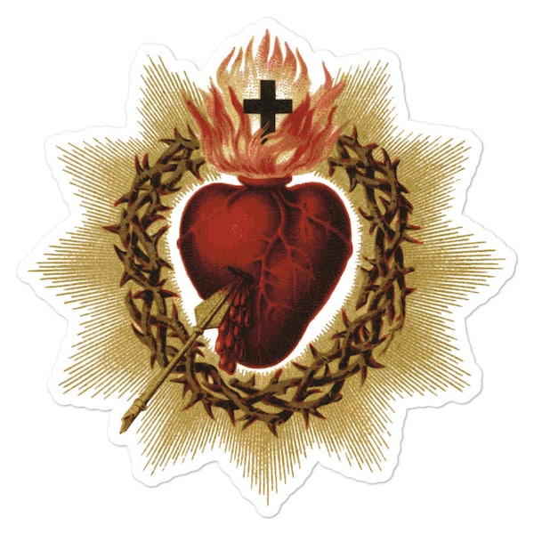 Sacred Heart of Jesus Christ Catholic Christians Stickers