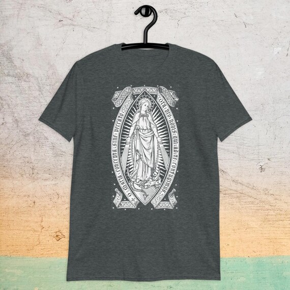 Virgin Mary Catholic Blessed Mother Maria Short-sleeve