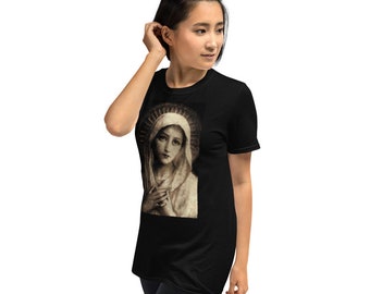聖母マリア絵画半袖ユニセックスTシャツ - Etsy 日本