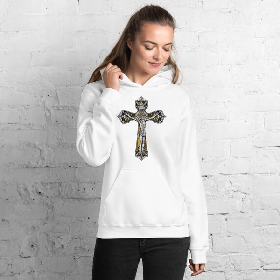 Médaille Saint Benoît Croix Crucifix Catholique Unisexe Hoodie - France