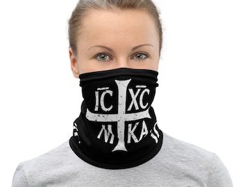 Christogram IC XC NIKA Jesus Christ ist Gewinner Orthodox Gesicht Maske Hals Gaiter