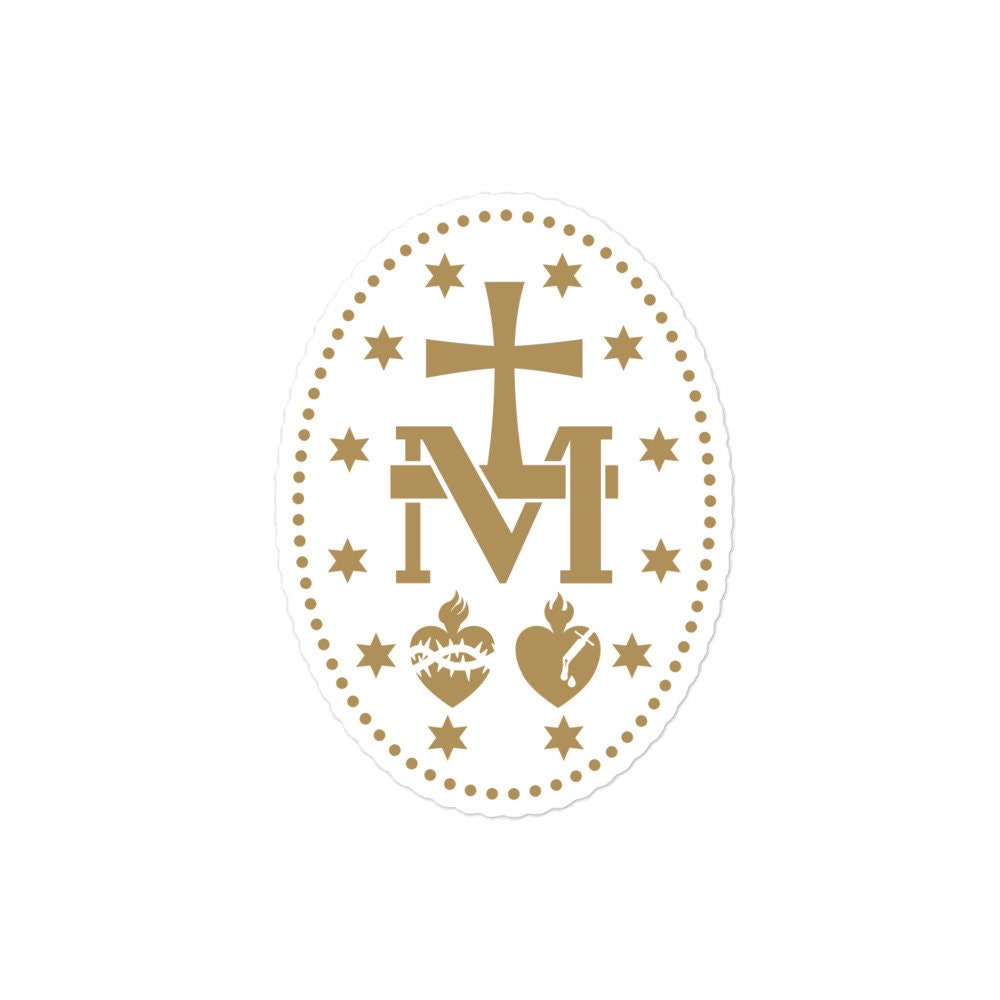 Virgin Mary Miraculous Medal Catholic Stickers | Etsy