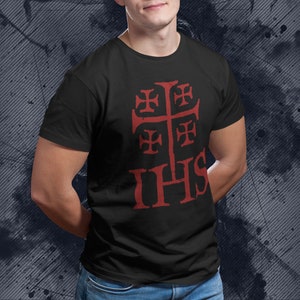 Jerusalem Cross IHS Catholic Knights Templar Short-Sleeve Unisex T-Shirt
