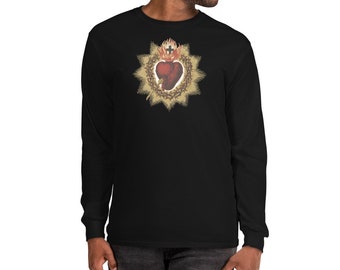 Most Sacred Heart of Jesus Catholic Men’s Long Sleeve Shirt