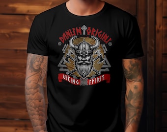 Camiseta Danish Origins Viking – Espíritu Guerrero Nórdico, Camiseta Patrimonio Escandinavo, Regalo Orgullo Danés, Diseño Mitología Nórdica