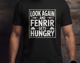 Fenrir Gets Hungry T-Shirt: Funny Norse Viking Wolf Design
