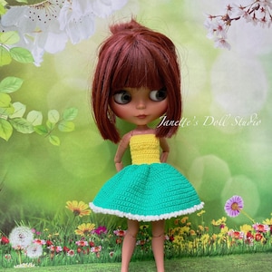 Ropa para muñecas Blythe hecha a mano Hermoso vestido Vestido tejido a mano para muñecas Blythe o similares Ropa para muñecas Blythe Vestidos de moda