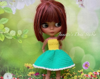 Ropa para muñecas Blythe hecha a mano Hermoso vestido Vestido tejido a mano para muñecas Blythe o similares Ropa para muñecas Blythe Vestidos de moda