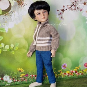 Knitted long sleeves pullover for 14,5&quot; and 15,5&quot; Ruby Red Fashion Friends boy dolls, Lawrence, Nicholas, Jayce, William doll clothes