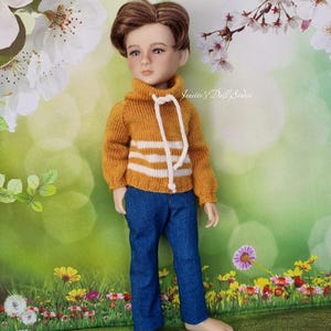 Knitted long sleeves pullover for 14,5&quot; and 15,5&quot; Ruby Red Fashion Friends boy dolls, Lawrence, Nicholas, Jayce, William doll clothes