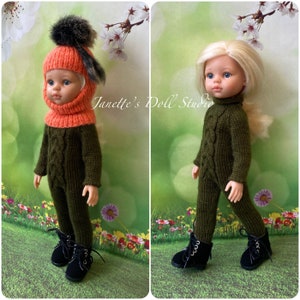 Handmade Doll Clothes for Paola Reina Doll Jumpsuit Balaclava Hat for Corolle Les Cheries Dolls Doll Clothing Fashion Outfit