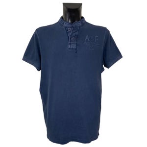 Abercrombie and Fitch Preppy Garment Dye Henley Opa Look T-Shirt. Größe: XXL
