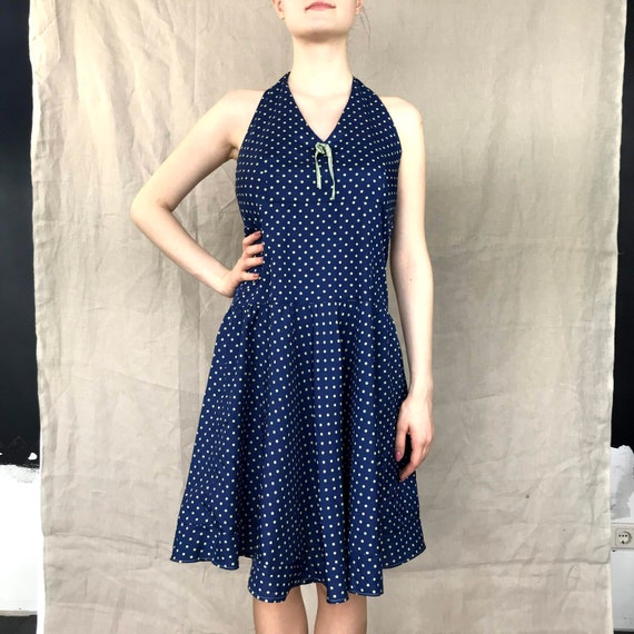Summer Polka Dot Blue Dress. Size S M Etsy Canada