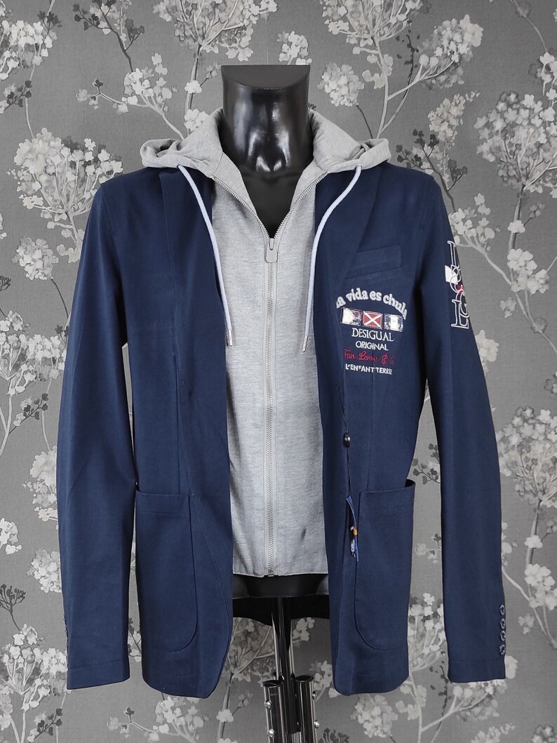 Desigual spellout allover hooded casual jacket Size M 50 on tag