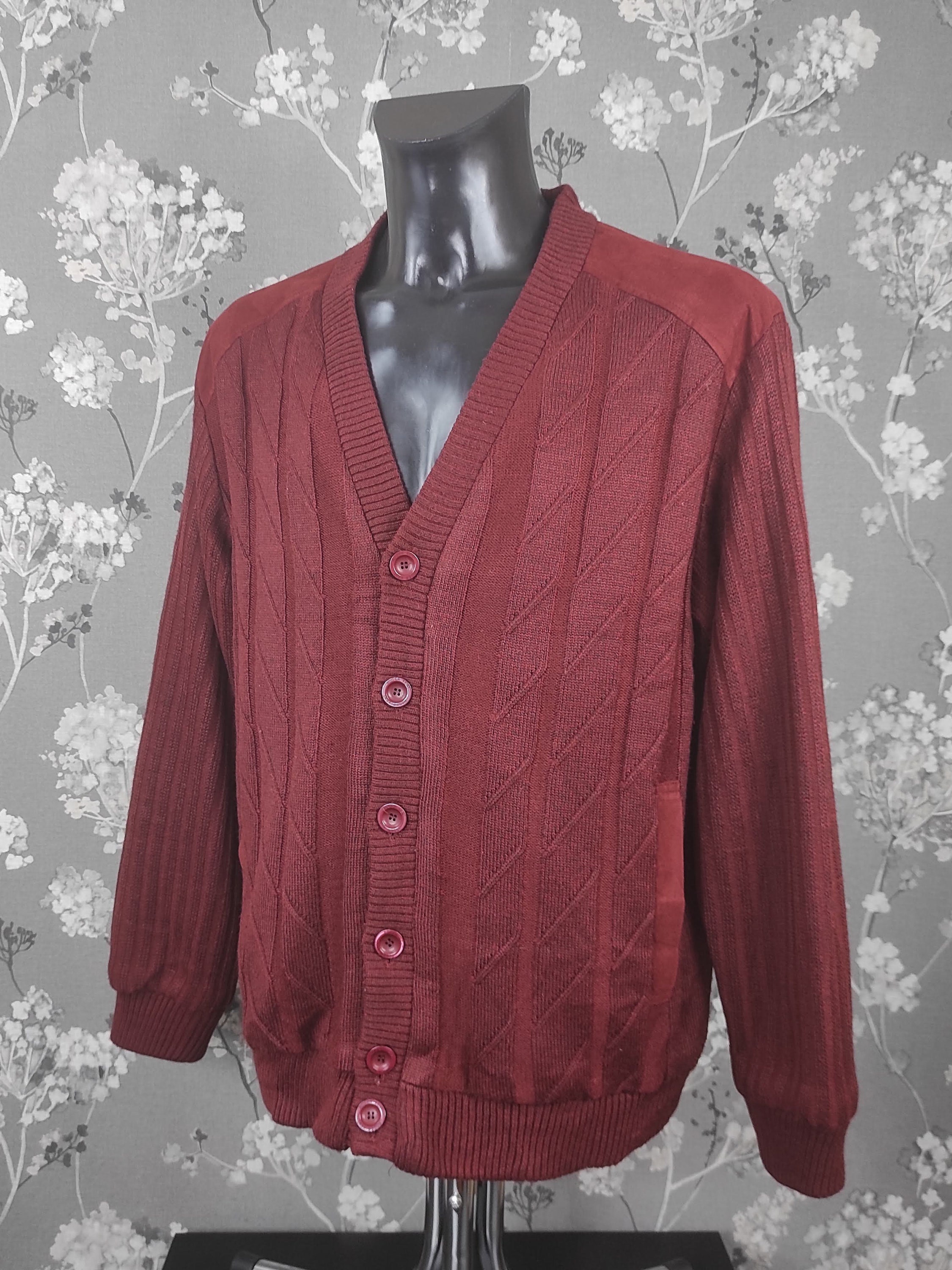 90s Roger Kent フェイクスエード コンビ カーディガン L-XL Roger Kent Vintage Knitted Lined Jacket Wine Red. Size L-XL - Etsy