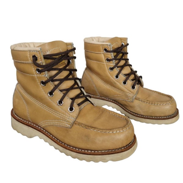 Bottes Goodyear en cuir naturel vintage. Fabriqué en Corée. Taille: EU 37 / UK 4 / US 6