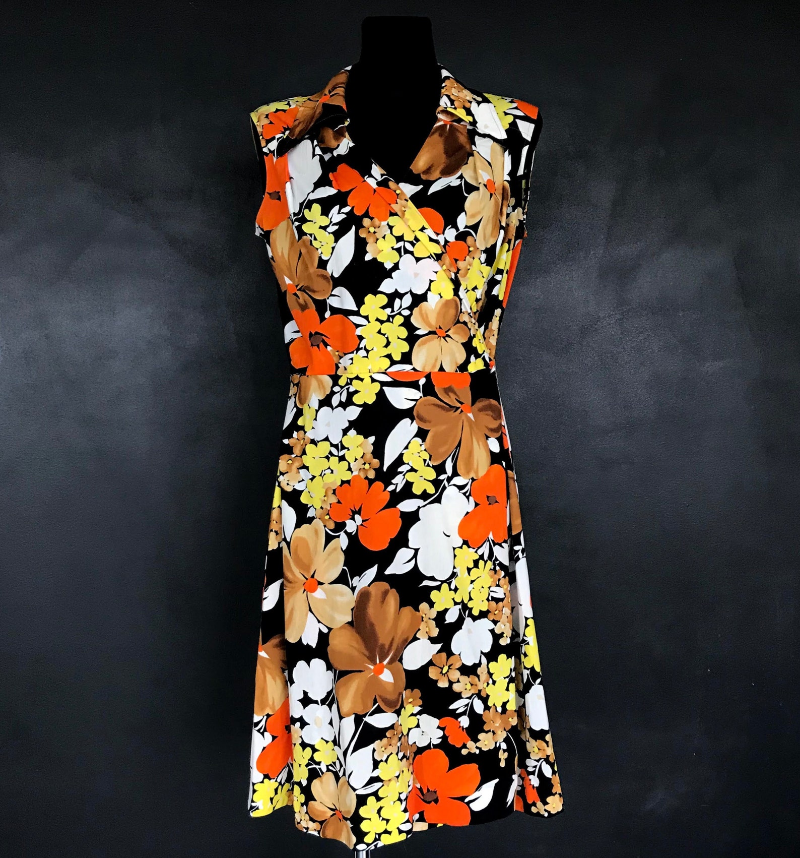 pink and orange wrap dress