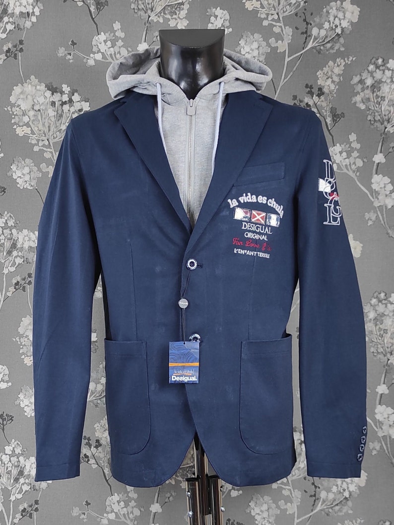 Desigual spellout allover hooded casual jacket Size M 50 on tag