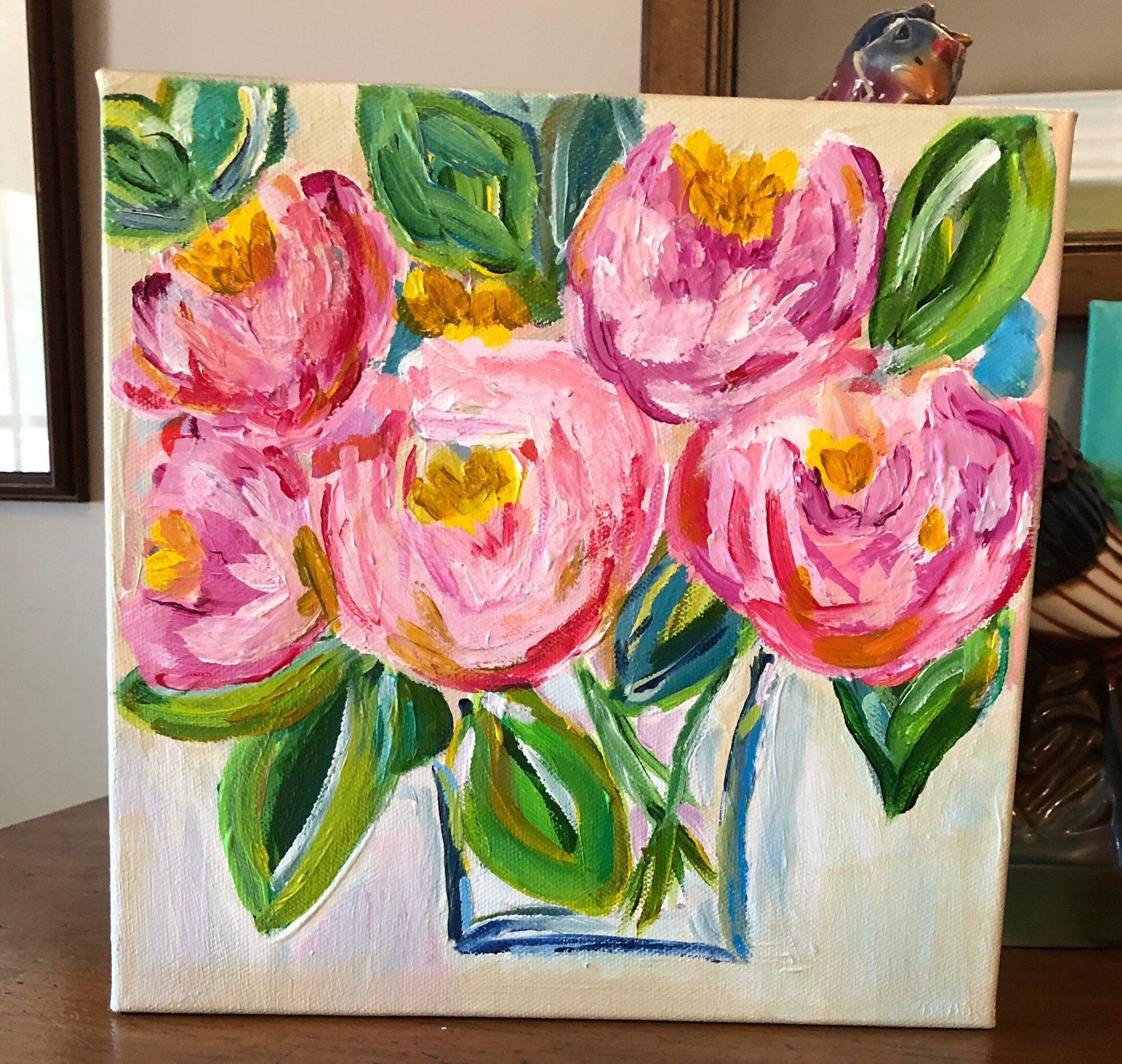 Abstract Floral Acrylic Painting | Etsy