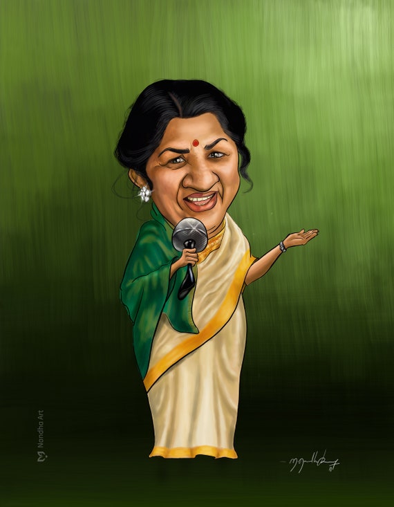 Digital Caricature Lata Mankeshkar - Etsy Ireland Digital Caricature Lata Mankeshkar - Etsy Ireland