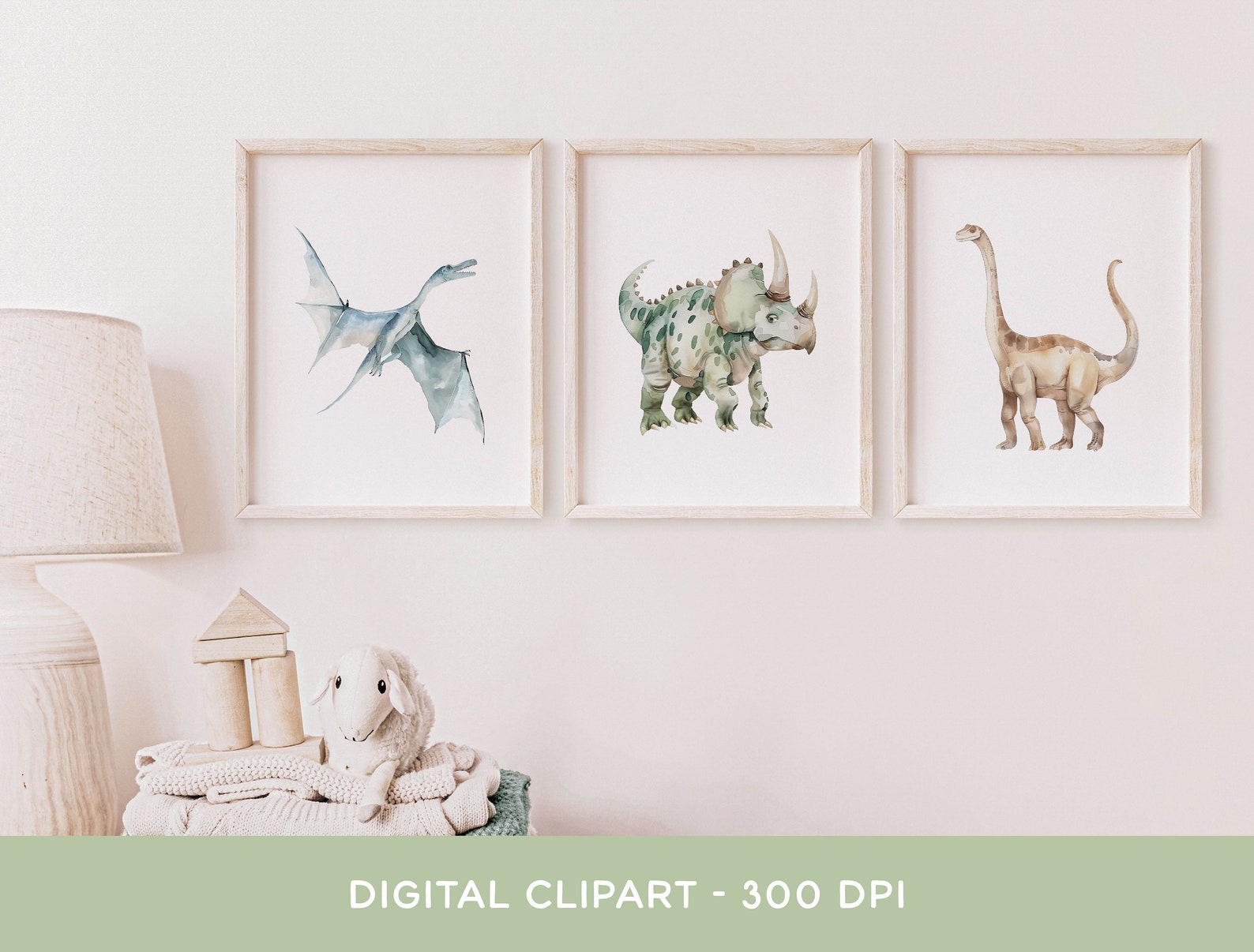 Dinosaur Clipart Bundle - Watercolor Jurassic Prehistoric Dino PNG ...