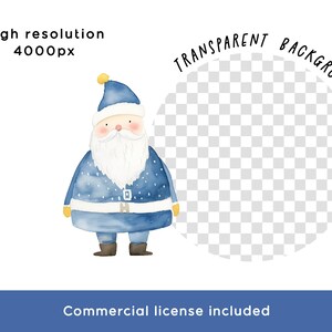 Christmas Clipart Bundle, PNG Watercolor Tree Santa Present Snowman ...